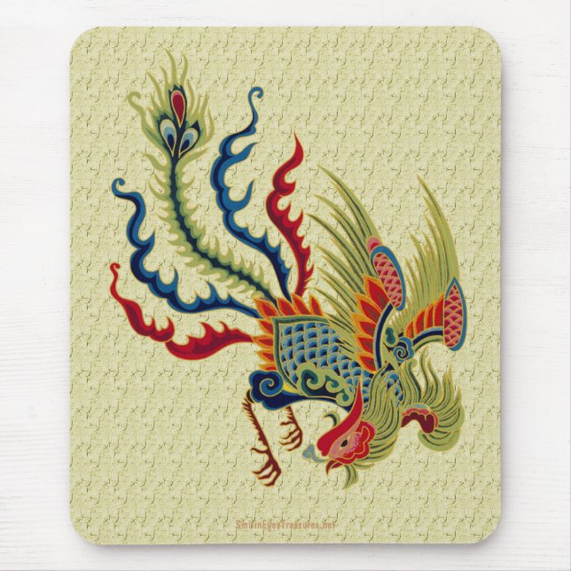 Chinese Rooster Art Design Mousepad (Front)