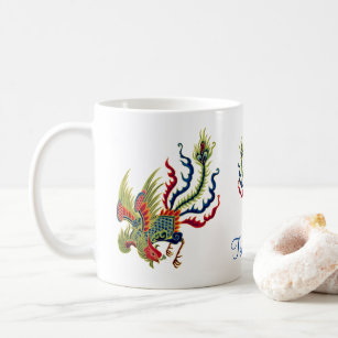 Chinese Rooster Art Personalised Coffee Mug
