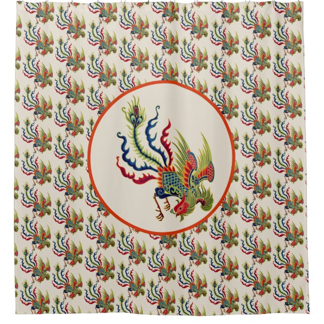Chinese Rooster Art  Shower Curtain (Front)