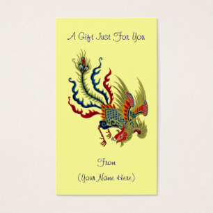 Chinese Rooster Personalised Gift Card Tag