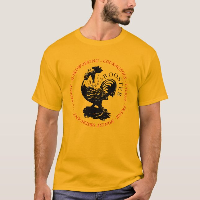 Chinese Rooster Year personality Zodiac Birthday M T-Shirt (Front)