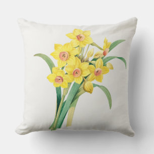 Chinese Sacred Lily, Pierre-Joseph Redouté,  Cushion