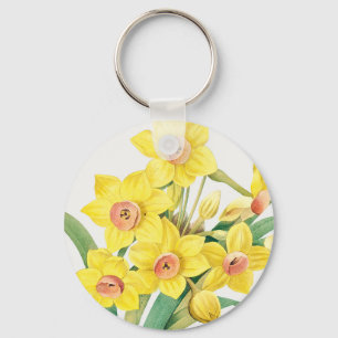 Chinese Sacred Lily, Pierre-Joseph Redouté,  Key Ring