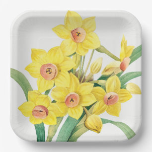 Chinese Sacred Lily, Pierre-Joseph Redouté,  Paper Plate