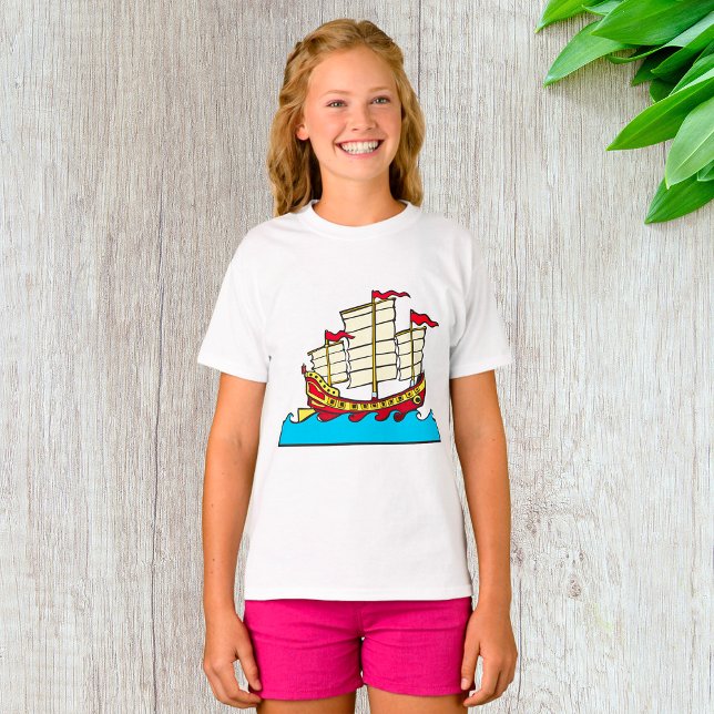Chinese Sailing Ship Girls T-Shirt (Creator Uploaded)