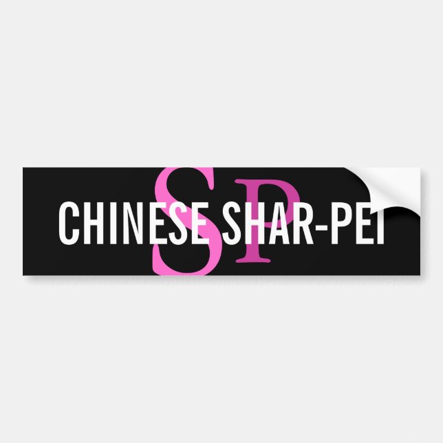 Chinese Shar-Pei Breed Monogram Bumper Sticker (Front)