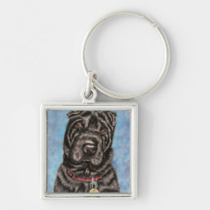Chinese Shar-Pei Dog Art - Tia Key Ring