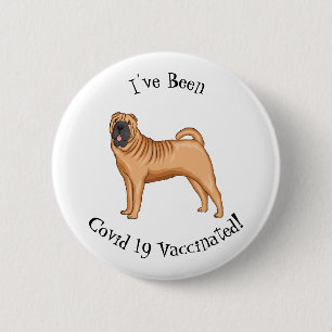 Chinese Shar-Pei dog cartoon illustration 6 Cm Round Badge