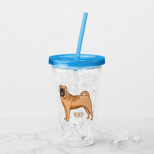 Chinese Shar-Pei dog cartoon illustration Acrylic Tumbler