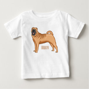 Chinese Shar-Pei dog cartoon illustration Baby T-Shirt