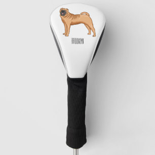 Chinese Shar-Pei dog cartoon illustration Golf Head Cover