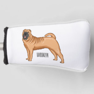 Chinese Shar-Pei dog cartoon illustration Golf Head Cover