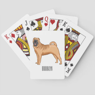 Chinese Shar-Pei dog cartoon illustration  Playing Cards