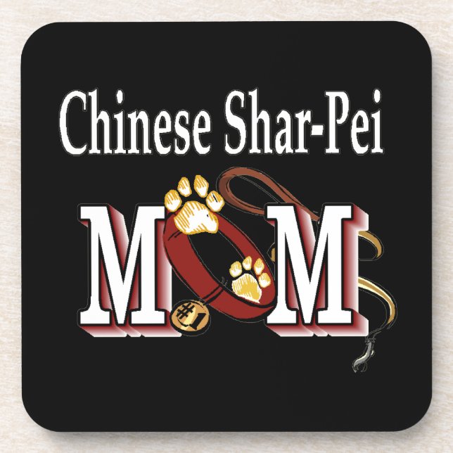 Chinese Shar-Pei Dog Mum Coaster (Front)