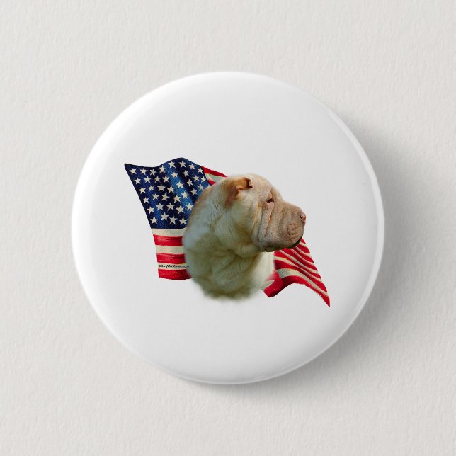 Chinese Shar-Pei Flag 6 Cm Round Badge (Front)