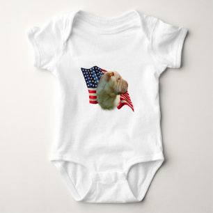 Chinese Shar-Pei Flag Baby Bodysuit