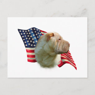 Chinese Shar-Pei Flag Postcard