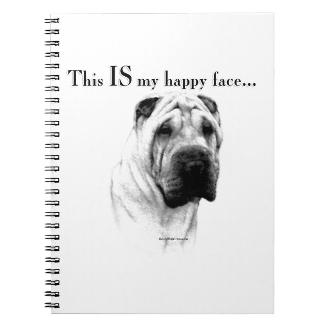 Chinese Shar Pei Happy Face Notebook (Front)