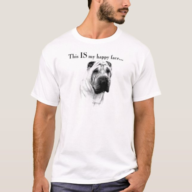 Chinese Shar Pei Happy Face T-Shirt (Front)