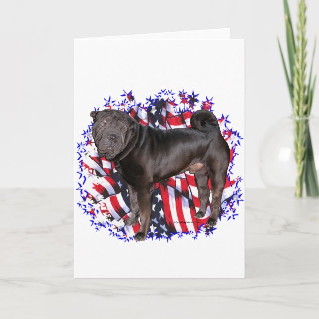 Chinese Shar-Pei Patriot Card (Front)