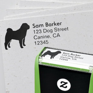 Chinese Shar Pei Silhouette Return Address Self-inking Stamp