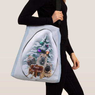 Chinese Shar-Pei Trio Christmas Crossbody Bag