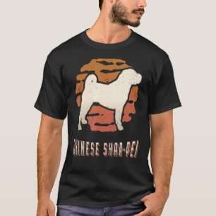 Chinese Shar Pei Vintage Retro Classic Dog Sunset T-Shirt