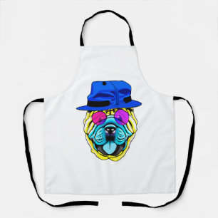 Chinese Sharpei Puppy Dog Colourful Shar Pei with  Apron