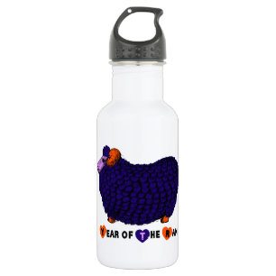 Chinese Sheep or Ram Year Purple water bottle 3