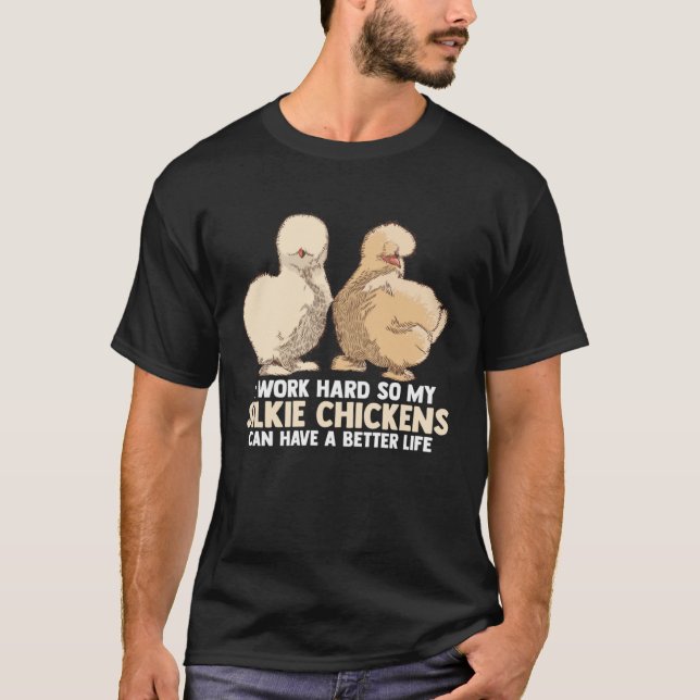 Chinese Silk Silkie Chicken Farmer Animal T-Shirt (Front)