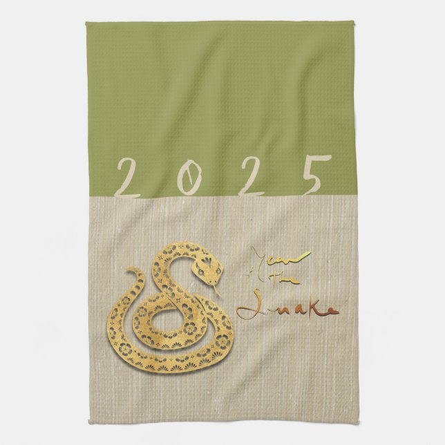 Chinese Snake Year 2025 choose colour KT2 Tea Towel (Vertical)