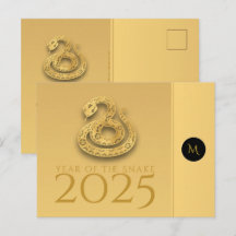 Chinese Snake Year 2025 Elegant Monogram texts
