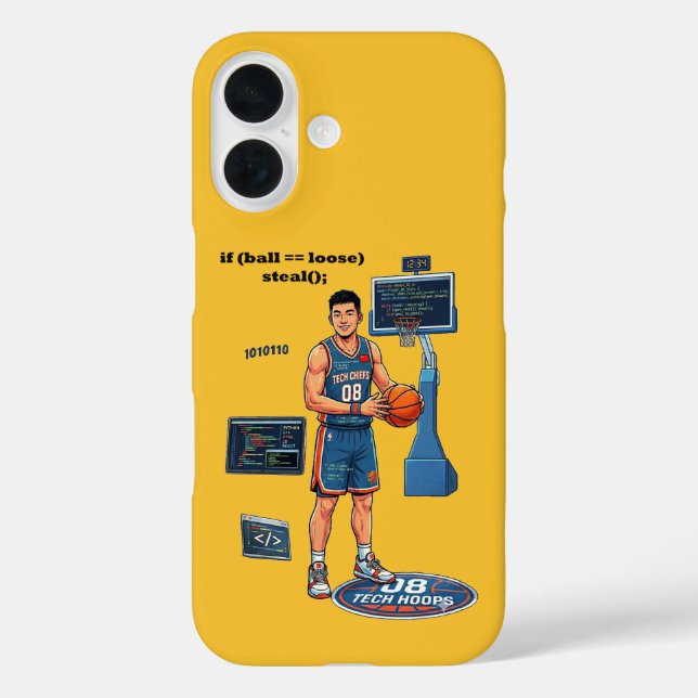 Chinese Software Engineer Playing Basketball URM Case-Mate iPhone Case (Back)
