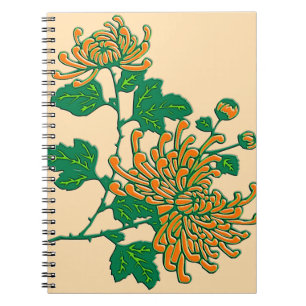 Chinese spider chrysanthemums - light orange notebook