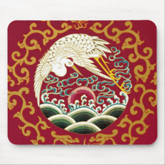 Chinese Stork & Dragon Design Mouse Pad