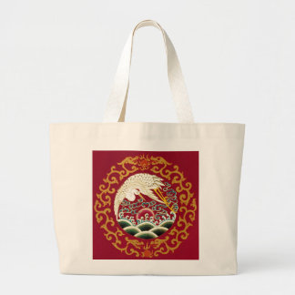 Chinese Stork & Dragon Large Tote Bag
