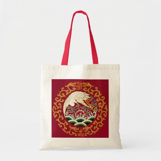Chinese Stork & Dragon Tote Bag (Front)