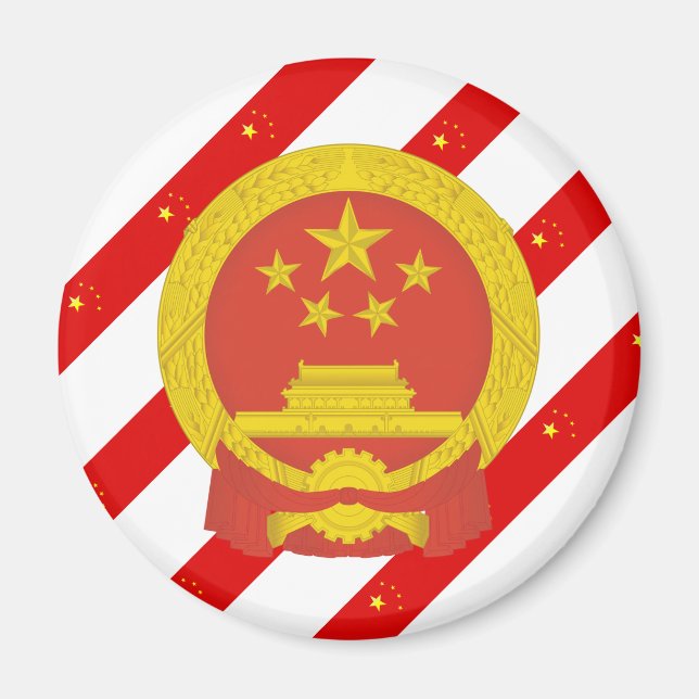 Chinese stripes flag magnet (Front)