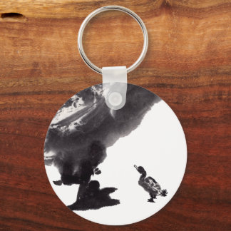 Chinese stucco art with duck key ring