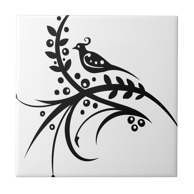 Chinese swirl floral design tile (Front)