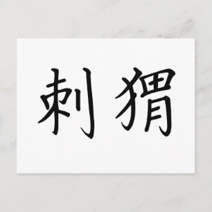 Chinese Symbol for hedgehog Postcard