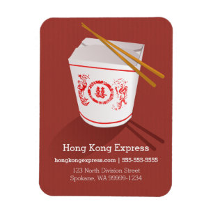 Chinese Take-Out Box rust faux laid Magnet
