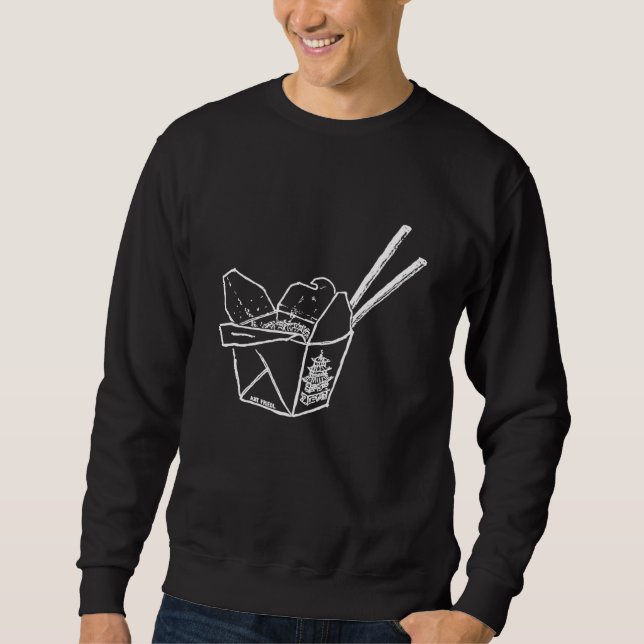 Chinese Take Out Food Box Thank You Enjoy Hand Dra Sweatshirt (Front)