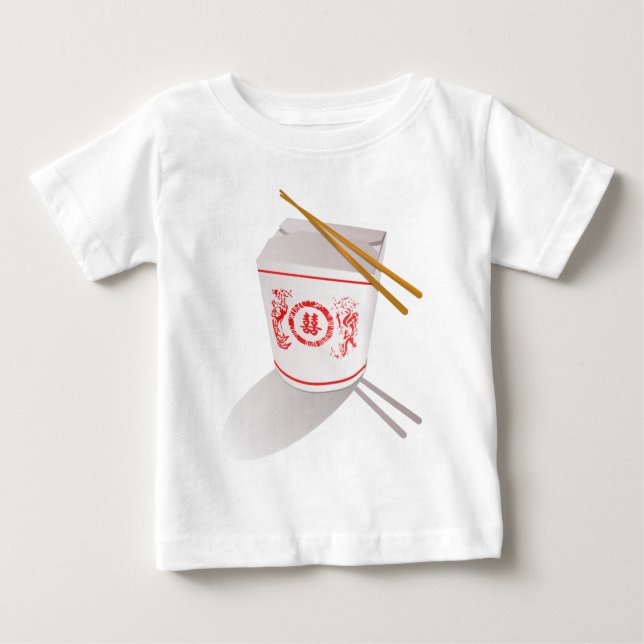 Chinese Take Out Food Box with Chopsticks Baby T-Shirt (Front)