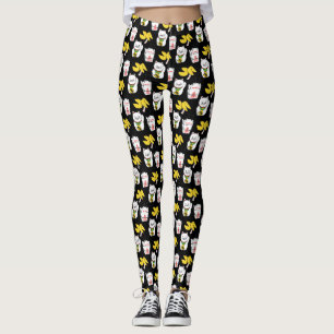 Chinese Takeout Box Lucky Cat Good Fortune Cookie Leggings