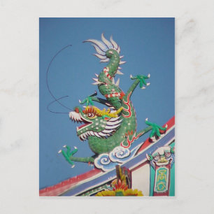 Chinese temple dragon postcard