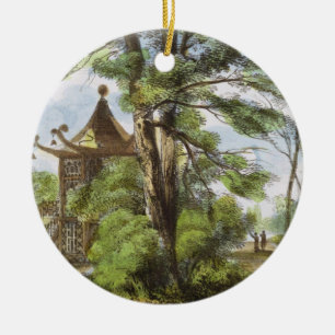 Chinese Temple, Kew Gardens, plate 13 from 'Kew Ga Ceramic Tree Decoration