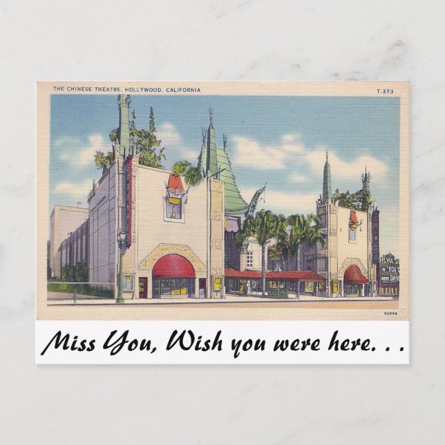 Chinese Theatre, Hollywood, California Postcard (Front)