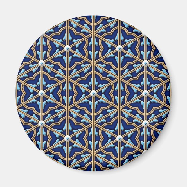 Chinese tiled floral pattern magnet (Front)
