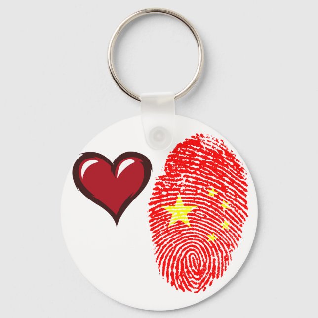 Chinese touch fingerprint flag key ring (Front)